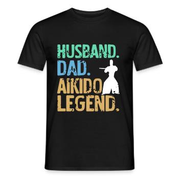Husband dad aikido legend - Männer T-Shirt - Schwarz - Vorne - AI Model Male 178 light (178cm)