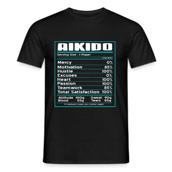 La motivation de miséricorde de l’Aïkido excuse le cœur - T-shirt homme - noir - Devant - AI Model Male 178 light (178cm)