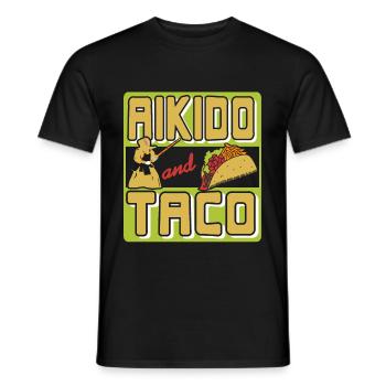 Aikido and Taco - Men's T-Shirt - black - Front - AI Model Male 178 light (178cm)