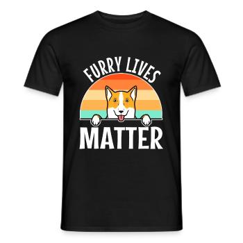 Furry lives matter - Männer T-Shirt - Schwarz - Vorne - AI Model Male 178 light (178cm)