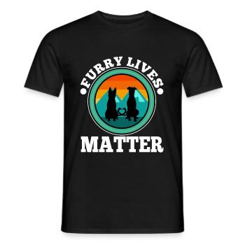 Furry lives matter - Männer T-Shirt - Schwarz - Vorne - AI Model Male 178 light (178cm)