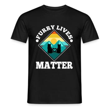Furry lives matter - Männer T-Shirt - Schwarz - Vorne - AI Model Male 178 light (178cm)