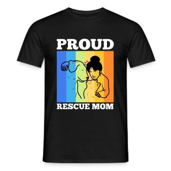 Proud rescue mom - Männer T-Shirt - Schwarz - Vorne - AI Model Male 178 light (178cm)