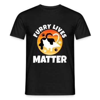 Furry lives matter - Männer T-Shirt - Schwarz - Vorne - AI Model Male 178 light (178cm)