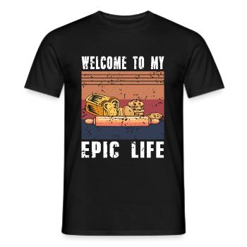 Bienvenue dans ma vie épique - T-shirt homme - noir - Devant - AI Model Male 178 light (178cm)