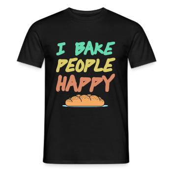 I bake People Happy - Männer T-Shirt - Schwarz - Vorne - AI Model Male 178 light (178cm)