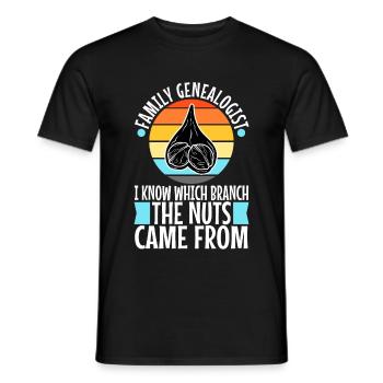 Family genealogist i know which branch the nuts - Men's T-Shirt - black - Front - AI Model Male 178 light (178cm)