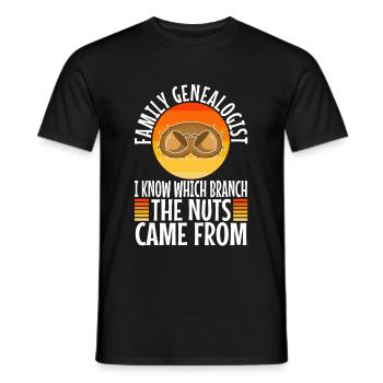Family genealogist i know which branch the nuts - Men's T-Shirt - black - Front - AI Model Male 178 light (178cm)