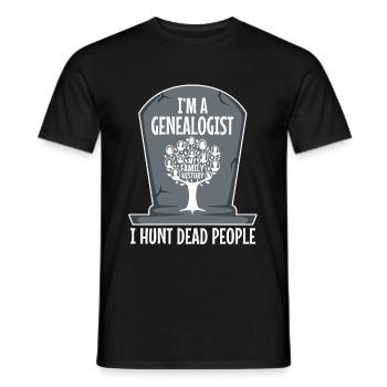 I hunt dead people - Men's T-Shirt - black - Front - AI Model Male 178 light (178cm)