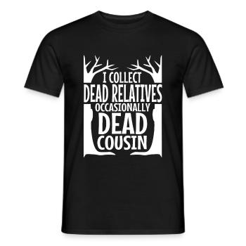 I collect dead relatives and occasionally a live - Männer T-Shirt - Schwarz - Vorne - AI Model Male 178 light (178cm)