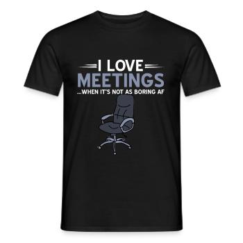 J’adore les réunions quand elles ne sont pas aussi ennuyeuses. - T-shirt homme - noir - Devant - AI Model Male 178 light (178cm)