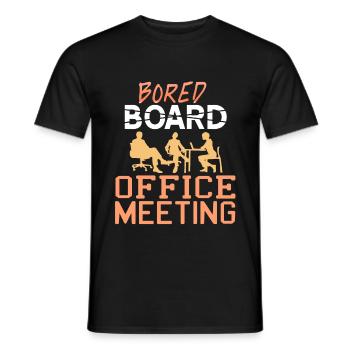 Bored Board office meeting - Men's T-Shirt - black - Front - AI Model Male 178 light (178cm)