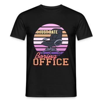 I just hate Boring Office - Men's T-Shirt - black - Front - AI Model Male 178 light (178cm)