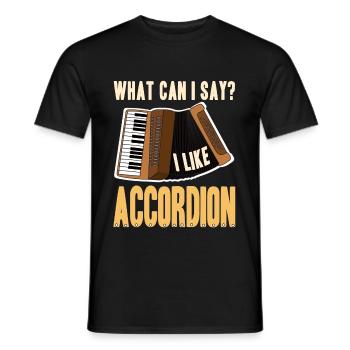 What can i say i like accordion - Men's T-Shirt - black - Front - AI Model Male 178 light (178cm)