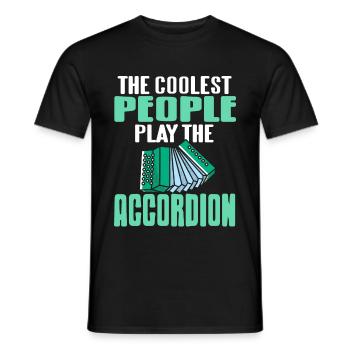 The coolest People play the Accordion - Men's T-Shirt - black - Front - AI Model Male 178 light (178cm)