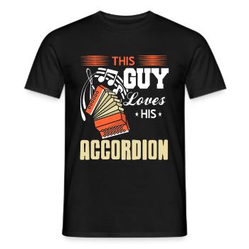 This Guy loves his Accordion - Männer T-Shirt - Schwarz - Vorne - AI Model Male 178 light (178cm)