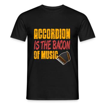L’accordéon est le bacon de la musique - T-shirt homme - noir - Devant - AI Model Male 178 light (178cm)