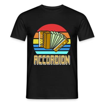 Accordéoniste musique folklorique - T-shirt homme - noir - Devant - AI Model Male 178 light (178cm)