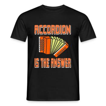 L’accordéon est la réponse - T-shirt homme - noir - Devant - AI Model Male 178 light (178cm)