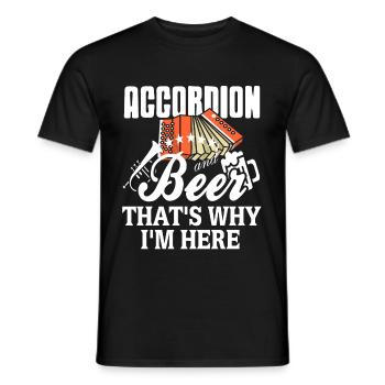 Accordion and beer thats why im here - Men's T-Shirt - black - Front - AI Model Male 178 light (178cm)