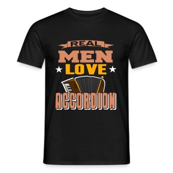 Real men love Accordion - Männer T-Shirt - Schwarz - Vorne - AI Model Male 178 light (178cm)