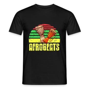Afrobeat drum soul genre - Men's T-Shirt - black - Front - AI Model Male 178 light (178cm)