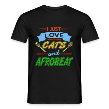 I just love cats and afrobeat - Männer T-Shirt - Schwarz - Vorne - AI Model Male 178 light (178cm)