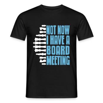 Pas maintenant j’ai une réunion du conseil d’administration - T-shirt homme - noir - Devant - AI Model Male 178 light (178cm)