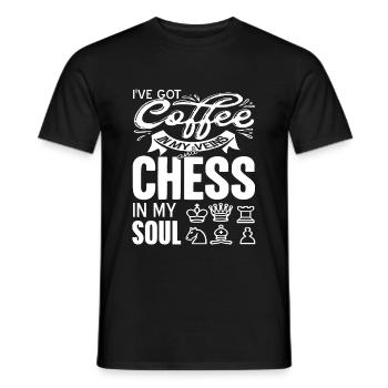J’ai du café dans les veines et des échecs dans l’âme - T-shirt homme - noir - Devant - AI Model Male 178 light (178cm)