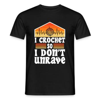 I crochet so i don't unravel - Men's T-Shirt - black - Front - AI Model Male 178 light (178cm)