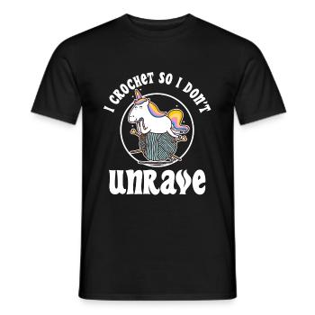 I crochet so i don't unravel - Men's T-Shirt - black - Front - AI Model Male 178 light (178cm)