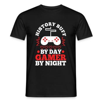Histoire par joueur de jour la nuit - T-shirt homme - noir - Devant - AI Model Male 178 light (178cm)