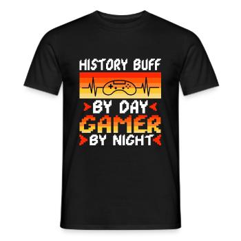 Histoire par joueur de jour la nuit - T-shirt homme - noir - Devant - AI Model Male 178 light (178cm)