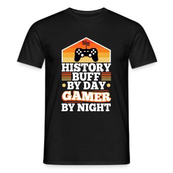 Histoire par joueur de jour la nuit - T-shirt homme - noir - Devant - AI Model Male 178 light (178cm)