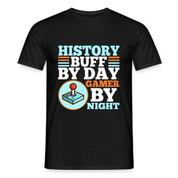 Histoire par joueur de jour la nuit - T-shirt homme - noir - Devant - AI Model Male 178 light (178cm)