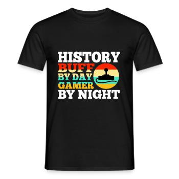 Histoire par joueur de jour la nuit - T-shirt homme - noir - Devant - AI Model Male 178 light (178cm)