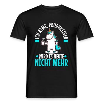 Ich atme produktiver wird es heute nicht - Männer T-Shirt - Schwarz - Vorne - AI Model Male 178 light (178cm)