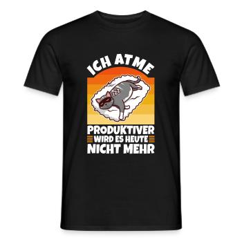Ich atme produktiver wird es heute nicht - Männer T-Shirt - Schwarz - Vorne - AI Model Male 178 light (178cm)