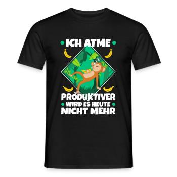 Ich atme produktiver wird es heute nicht - Männer T-Shirt - Schwarz - Vorne - AI Model Male 178 light (178cm)
