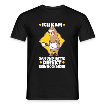 Ich kam sah und hatte direkt keinen bock mehr - Männer T-Shirt - Schwarz - Vorne - AI Model Male 178 light (178cm)