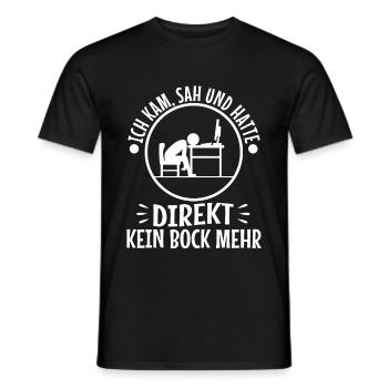 Ich kam sah und hatte direkt keinen bock mehr - Männer T-Shirt - Schwarz - Vorne - AI Model Male 178 light (178cm)