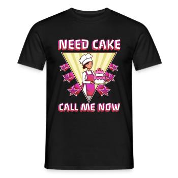Need Cake Call Me Now - Männer T-Shirt - Schwarz - Vorne - AI Model Male 178 light (178cm)