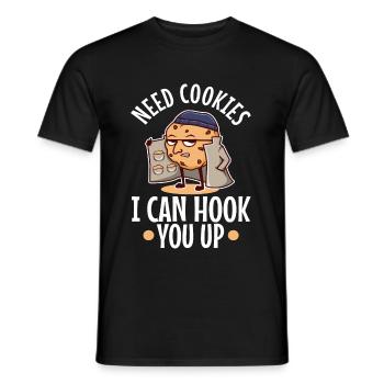 Need cookies i can hook you up - Men's T-Shirt - black - Front - AI Model Male 178 light (178cm)