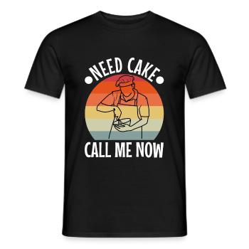 Need Cake Call Me Now - Männer T-Shirt - Schwarz - Vorne - AI Model Male 178 light (178cm)
