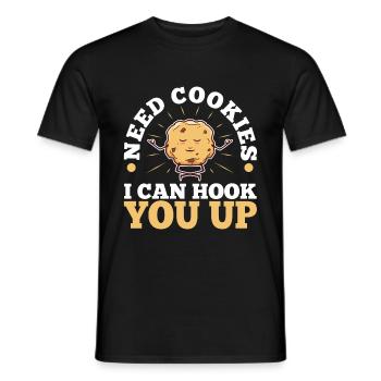 Need cookies i can hook you up - Men's T-Shirt - black - Front - AI Model Male 178 light (178cm)
