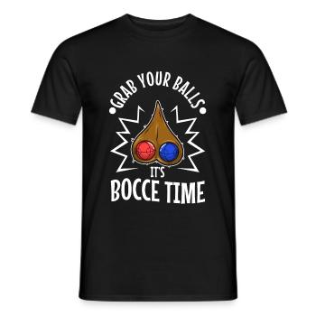 Grab your balls its bocce time - Men's T-Shirt - black - Front - AI Model Male 178 light (178cm)