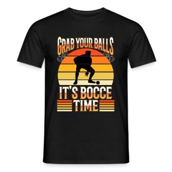Grab your balls its bocce time - Men's T-Shirt - black - Front - AI Model Male 178 light (178cm)