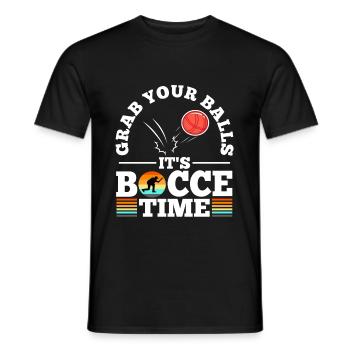 Grab your balls its bocce time - Men's T-Shirt - black - Front - AI Model Male 178 light (178cm)