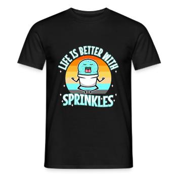 Life Is Better With Sprinkles - Men's T-Shirt - black - Front - AI Model Male 178 light (178cm)