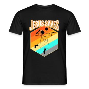 Jesus and Volleyball - Men's T-Shirt - black - Front - AI Model Male 178 light (178cm)